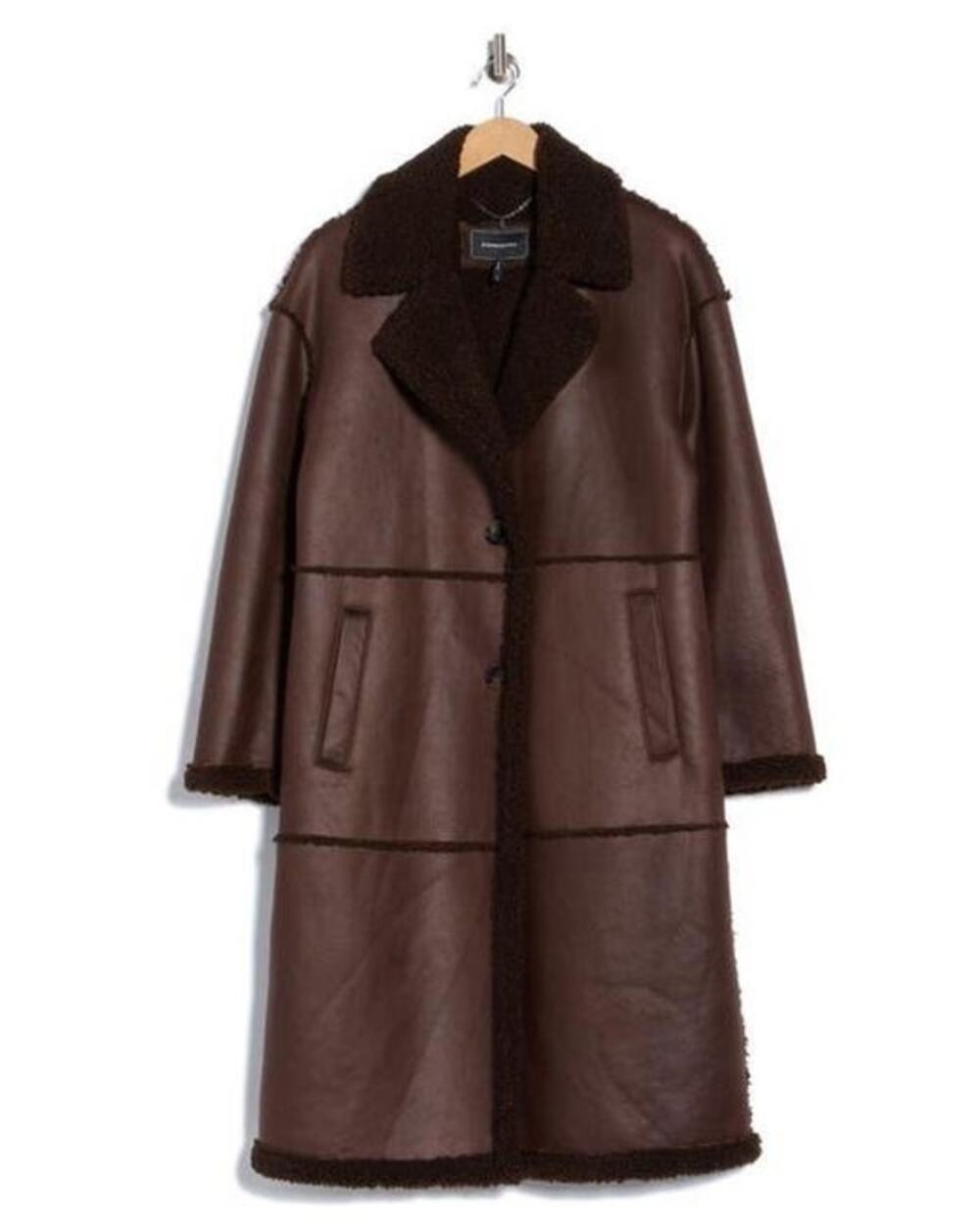 BCBGeneration Faux Shearling Lined Retro Coat Size XL